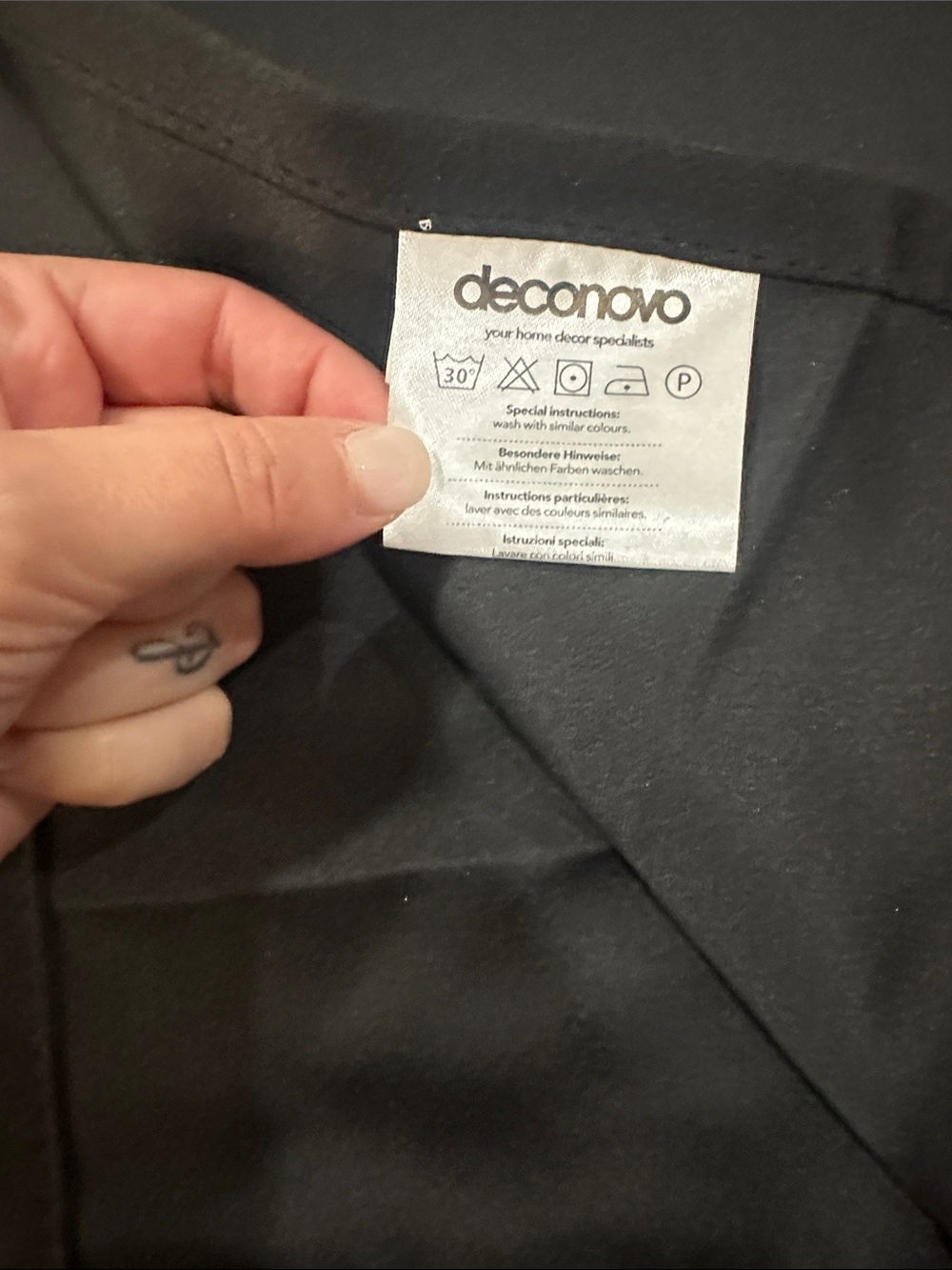 Deconovo Black Home Textile black satin curtain set of 2